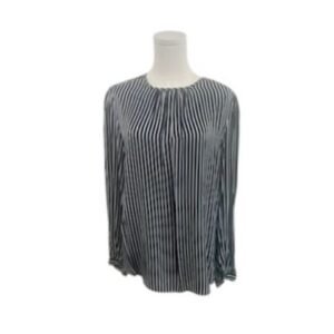 J.McLaughlin Striped Blouse Long Sleeve Career Top Black White - Size M