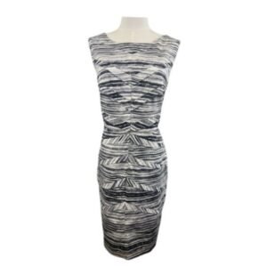 Adrianna Papell Sheath Dress Abstract Print Sleeveless Fitted Size 14
