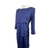 J.McLaughlin Navy Blue Dress Tiered Career Cocktail 3/4 Sleeve - Size Medium - Image 2