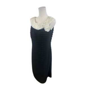 Adrianna Papell Black Dress Tiered Sleeveless Party Cocktail Dress - Size 14