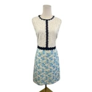 Draper James Floral Lace Dress Sleeveless Party Cocktail Blue White - Size 12
