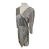 Tahari Arthur S. Levine Metallic Silver Party Dress Sheath Cocktail Size 8 - Image 4