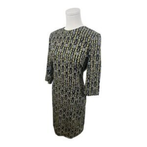 NWOT J.McLaughlin Knit Dress Sheath 3/4 Sleeve Chain Print Career Size Large