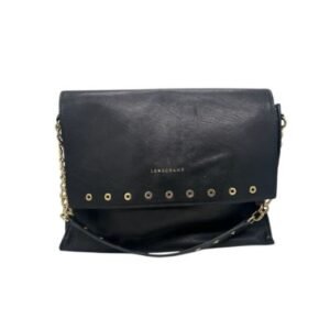 Longchamp Shoulder Bag Gold Chain Detail Designer Purse