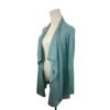 Eileen Fisher Cascading Cardigan Ultrafine Merino Aqua Blue Size Small - Image 4