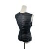 Tadashi Collection Metallic Pleated Top Sleeveless V-Neck Blouse Black - Size L - Image 3