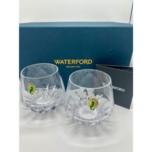 New Waterford Irish Dogs Crystal Tumblers DOF Madra Barware Glasses Set of 2