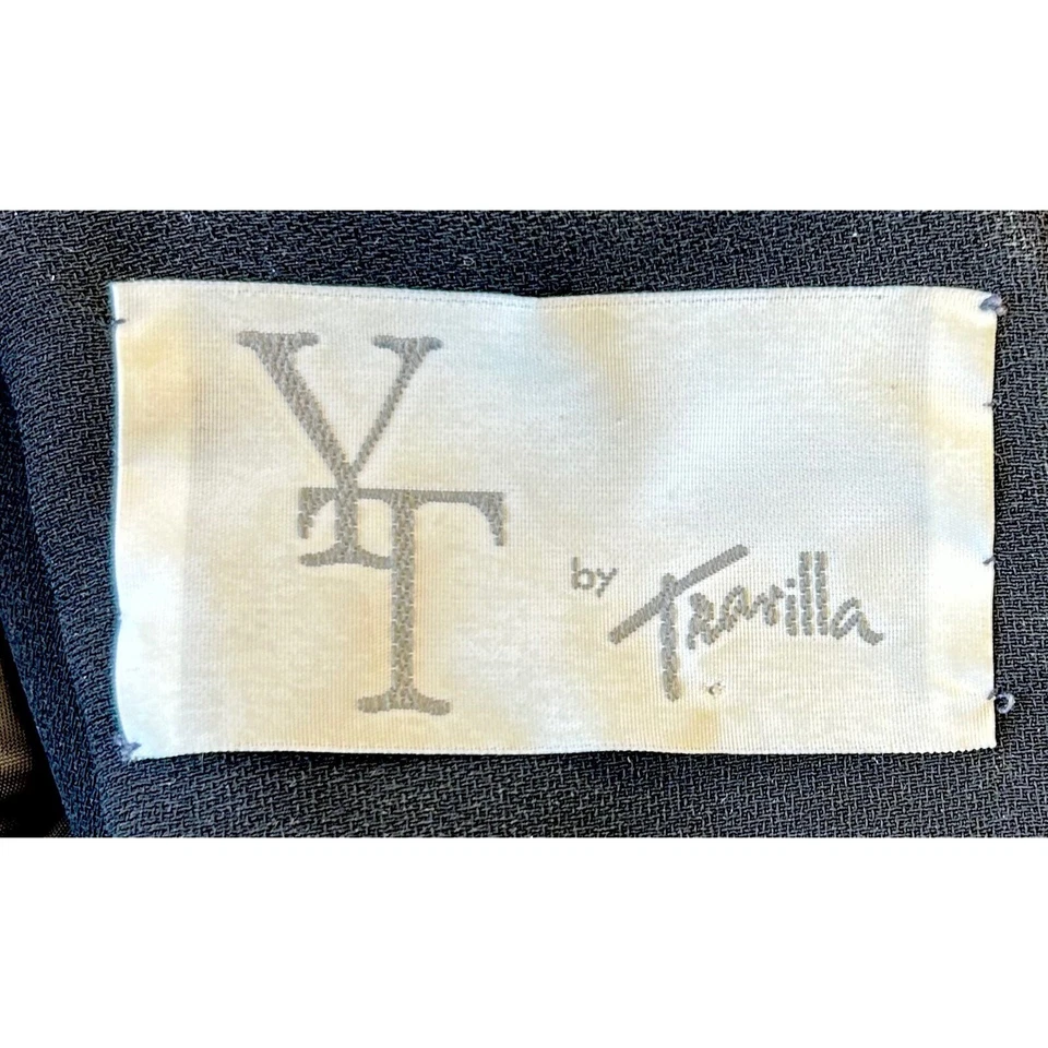 VT by Travilla Black Vintage Crystal Formal Dress Long Sleeve Ball Gown Size 4 - Image 6