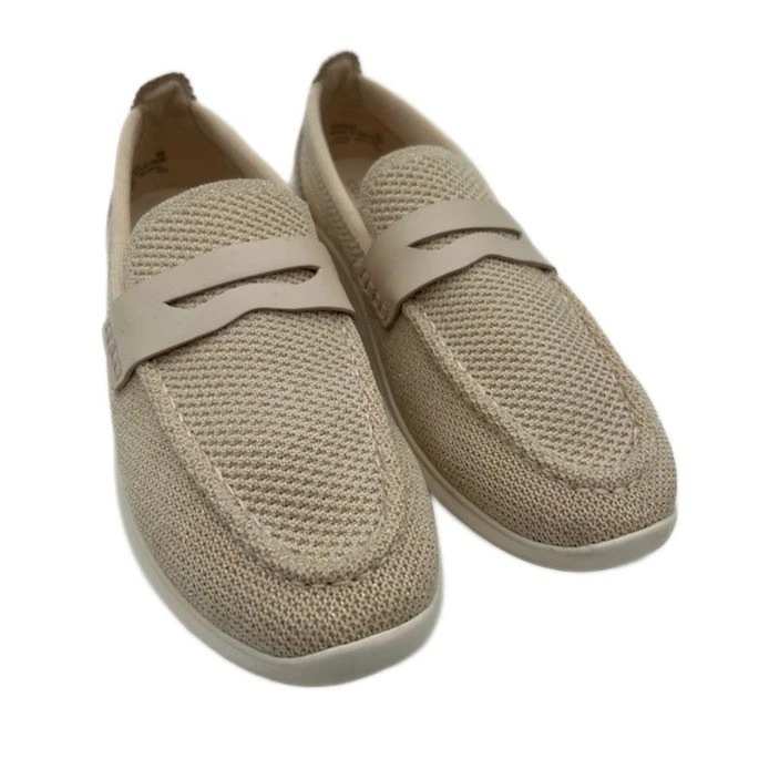 Cole Haan Shoes Women's 8 B Zerogrand Knit Loafer Slip On Sneakers Gold Beige