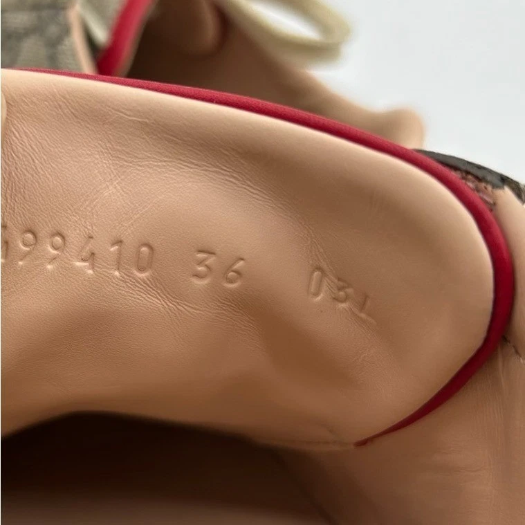 Gucci Women's Size 36 US 6 GG Supreme Canvas Ace Sneakers Red Blue Stripe Logo - Image 6