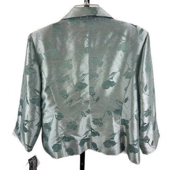 Jessica Howard Evenings Women's Size 16 Seafoam Floral Jacket Dress 2 Piece Set - Image 6