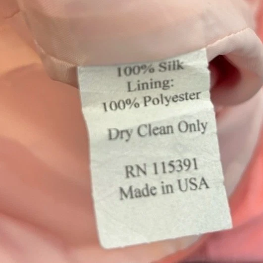 Lula Kate Size 10 Coral Pink Strapless Ruffle Trim Silk Blend Fit Flare Dress - Image 6