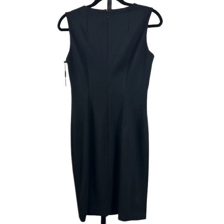 NWT Calvin Klein Black Sleeveless Drape Sheath Dress Size 6 - Image 3