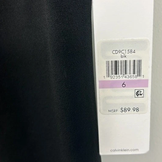 NWT Calvin Klein Black Sleeveless Drape Sheath Dress Size 6 - Image 4