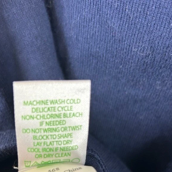 Lilly Pulitzer Sweater Women's Size Medium Navy Pink Green Striped Crew Neck - Image 5