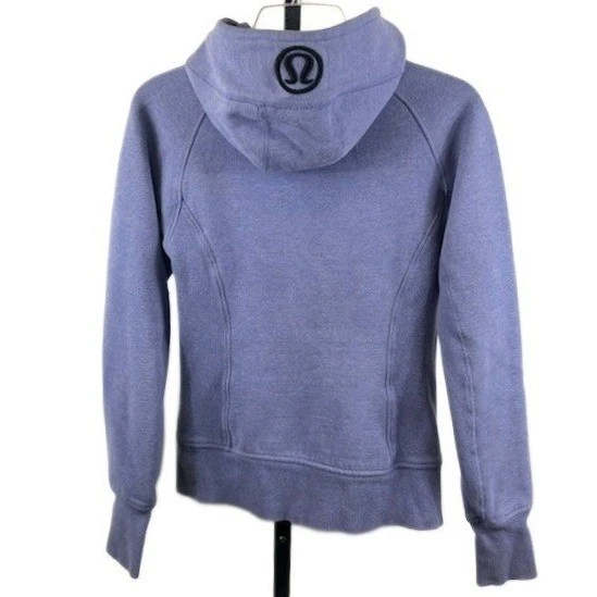 Lululemon Thick Hoodie Women's Size 4 Periwinkle Purple Full Zip Yoga Jacket - Image 4