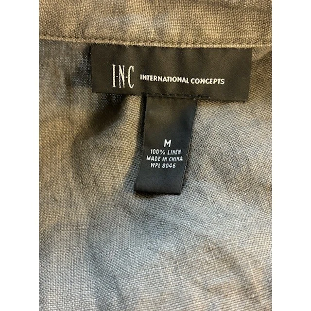 INC International Concepts 100% Linen Jacket Women's Size Medium Olive Green - Image 6