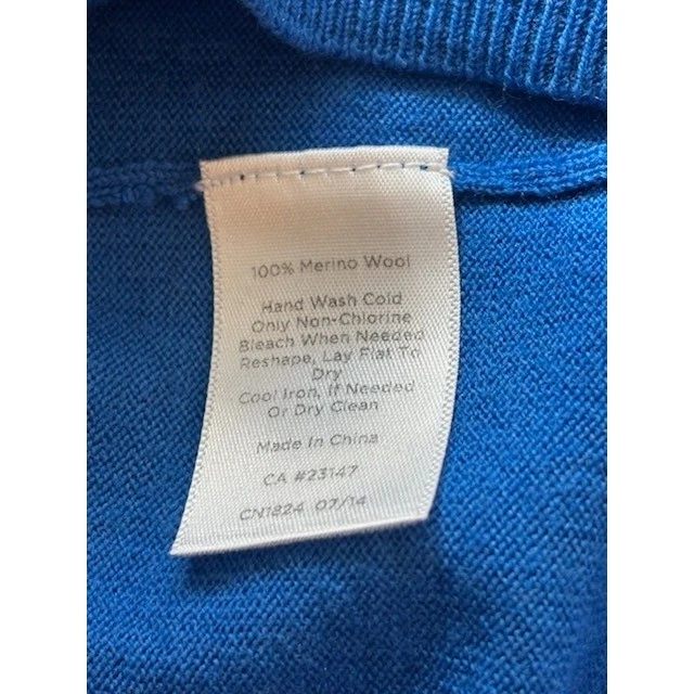 Talbots Sweater Women's Size XL Royal Blue Pure 100% Merino Wool Crew Neck - Image 5