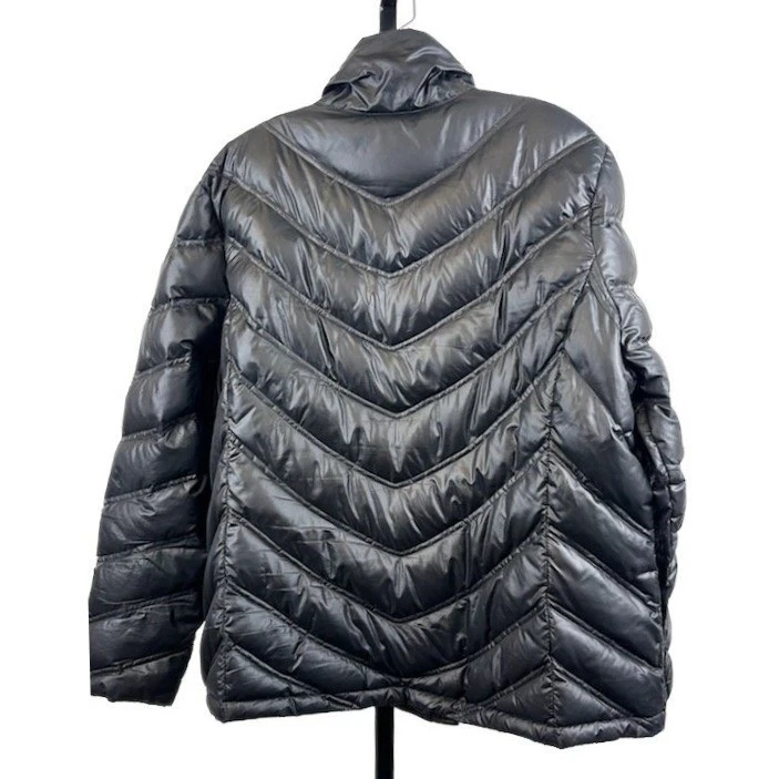 Kenneth Cole Reaction Women's Size XXL Black Chevron Down Blend Puffer Jacket - Image 2
