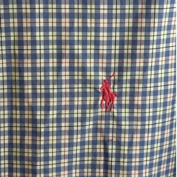 Polo Ralph Lauren Men's Medium Blue Plaid Classic Fit Cotton Button Down Shirt - Image 2