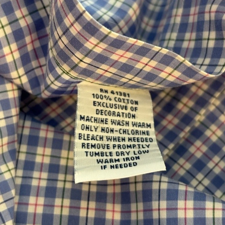 Polo Ralph Lauren Men's Medium Blue Plaid Classic Fit Cotton Button Down Shirt - Image 4