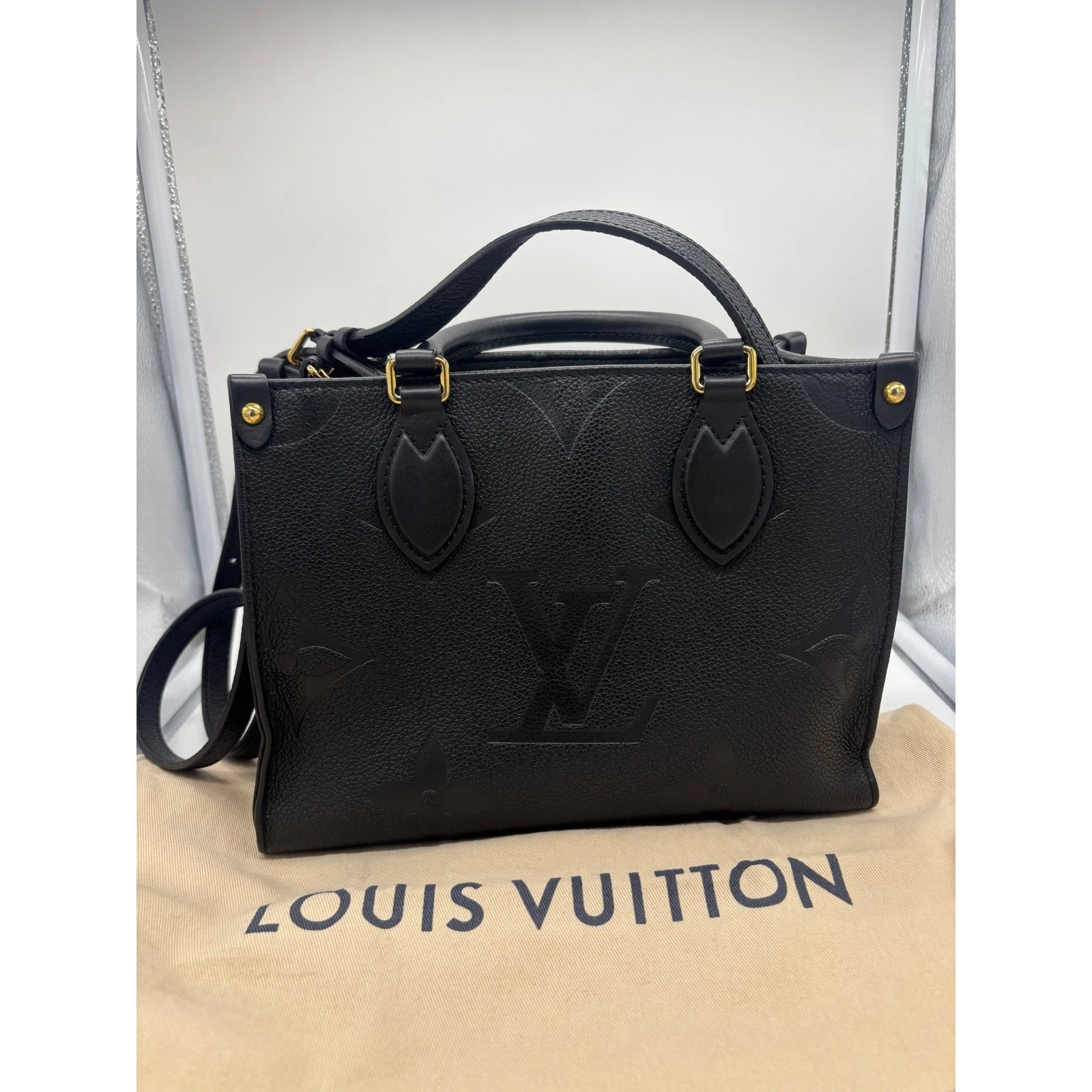 Louis Vuitton Onthego PM Monogram Empreinte Leather Black W/Dust Bag $3400 - Image 2