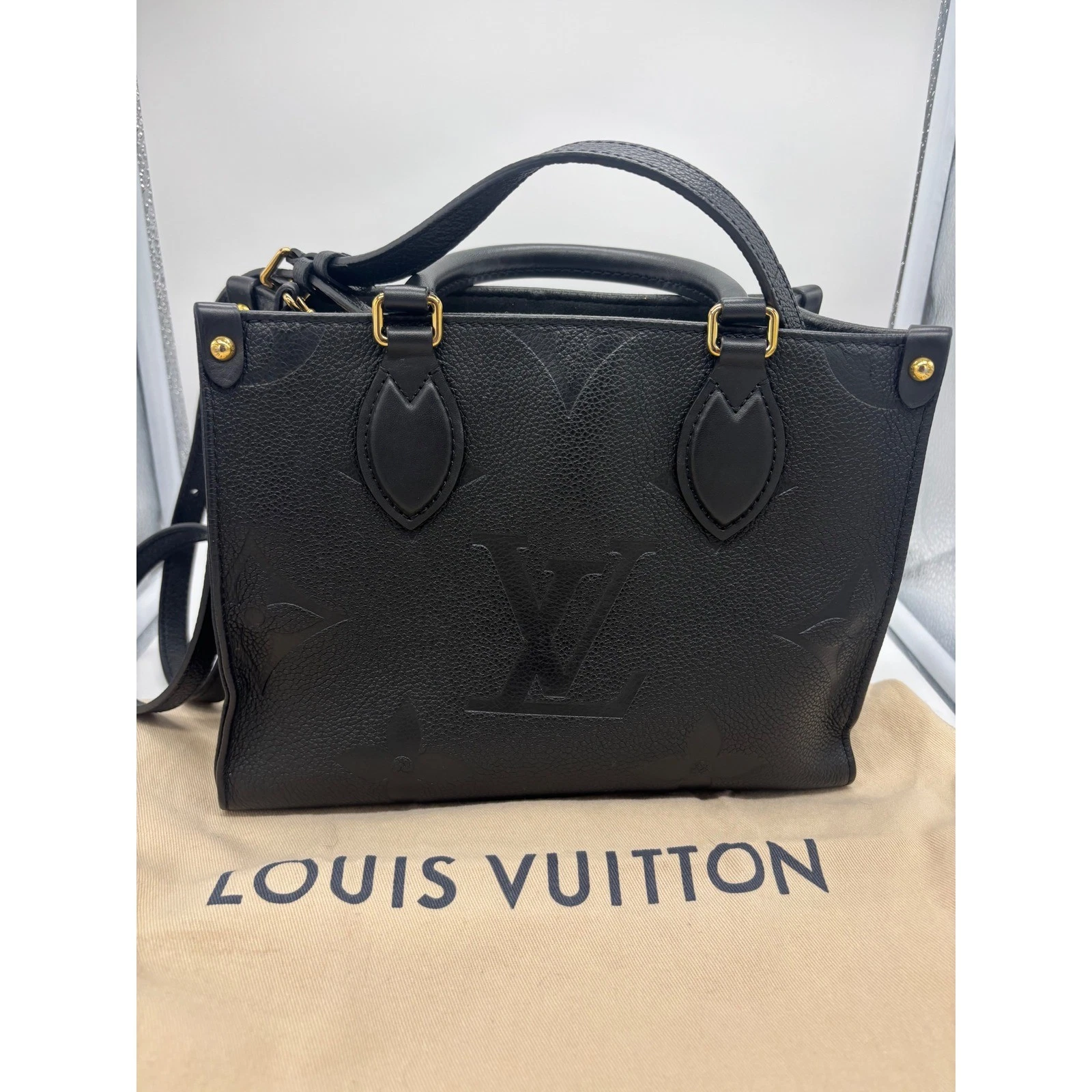 Louis Vuitton Onthego PM Monogram Empreinte Leather Black W/Dust Bag $3400 - Image 3