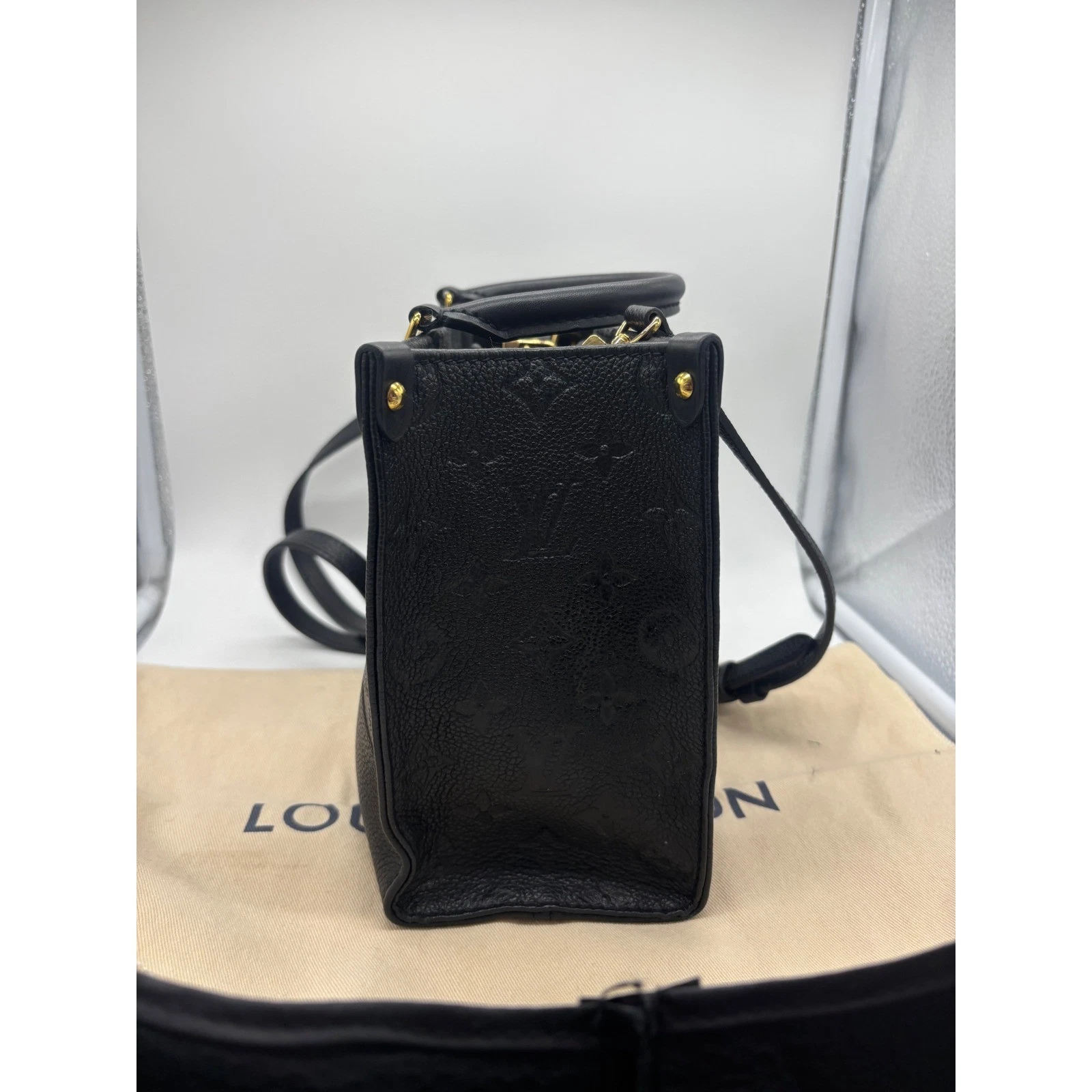 Louis Vuitton Onthego PM Monogram Empreinte Leather Black W/Dust Bag $3400 - Image 9