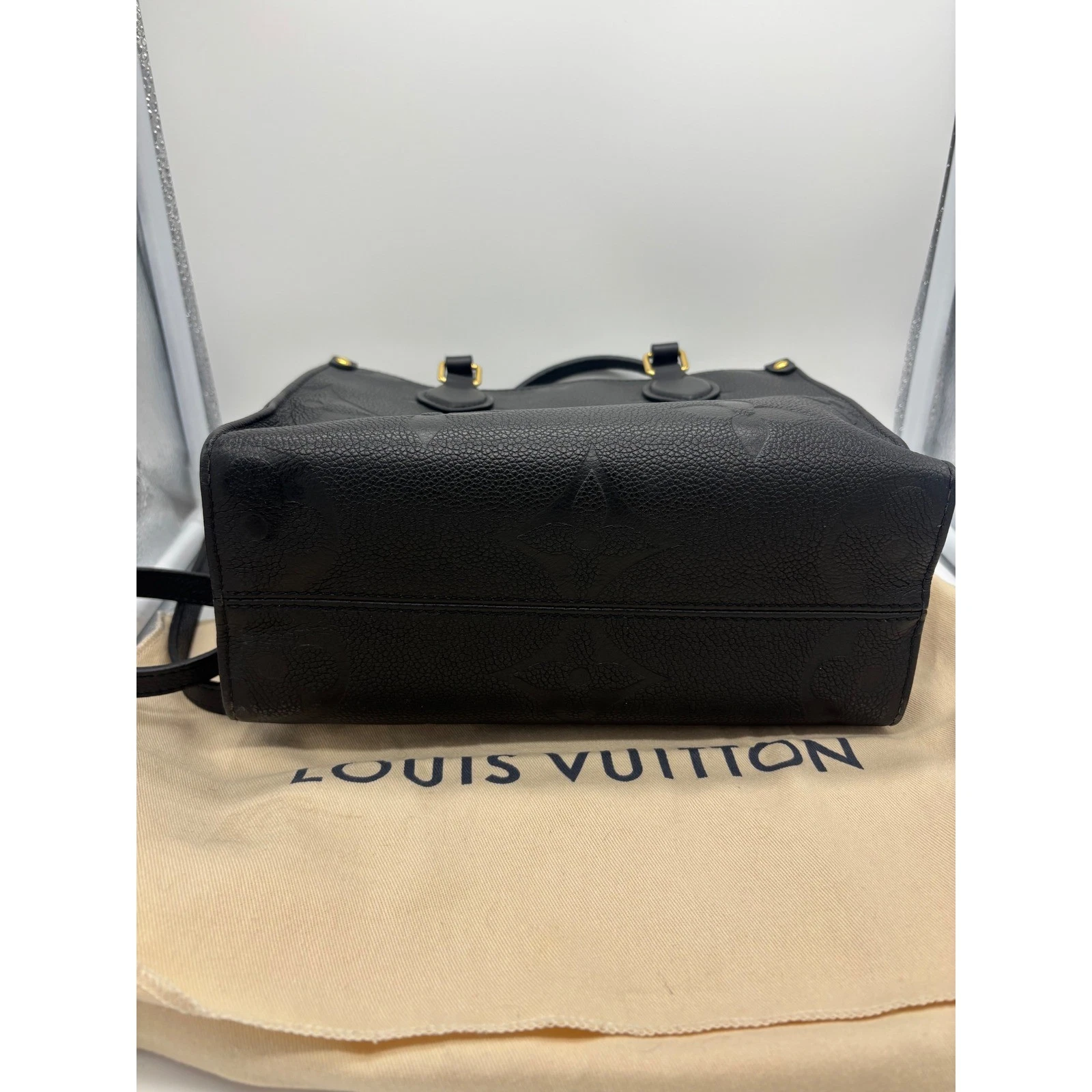 Louis Vuitton Onthego PM Monogram Empreinte Leather Black W/Dust Bag $3400 - Image 10