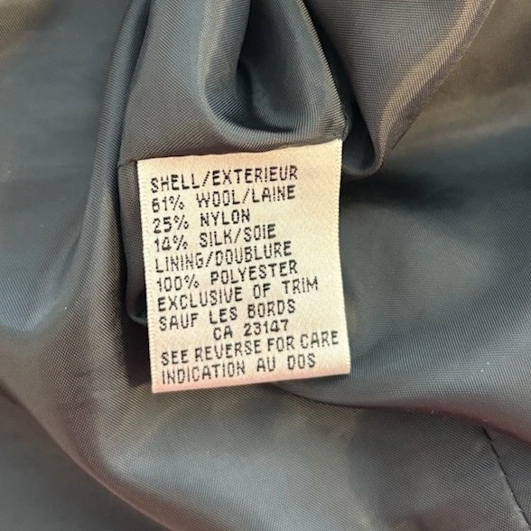 Talbots Blazer Women's Size 10 Gray Tweed Full Zip Jacket Wool Silk Vintage - Image 4