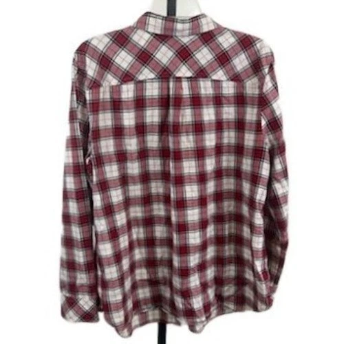 Talbots Women's Size XL Red Plaid Long Sleeve Flannel Button Top Blouse Shirt - Image 2