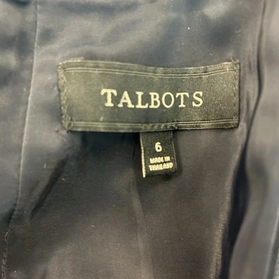 Talbots Women's Size 6 Navy Pink Green Plaid Wool Blend Pencil Skirt - Image 3