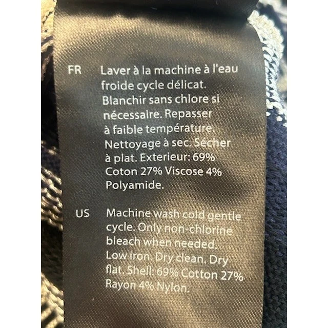 COS Sweater Women's Size Medium Striped Sleeveless Knit Top Navy Cream Casual - Image 5