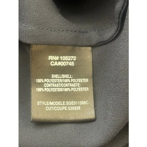 Halston Heritage Long Blouse Women's Size Large Navy Ruffle Sleeve Belted Top - Image 7