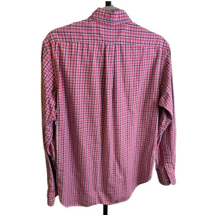Ralph Lauren Shirt Men's Size Medium Plaid Classic Fit Pink Flannel Button Down - Image 2