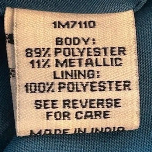 Alison Andrews Women's Size Medium Green Blue Metallic Leaf Fit Flare Dress - Image 5