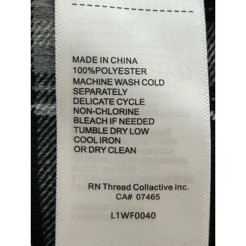 Laundry by Shelli Segal Blouse Women's Size Medium Plaid Long Shirt Top Black - Image 5