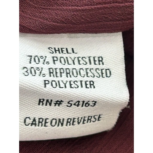 Tommy Hilfiger Women's Size Large Burgundy Ruffle Neck Long Sleeve Top Blouse - Image 6