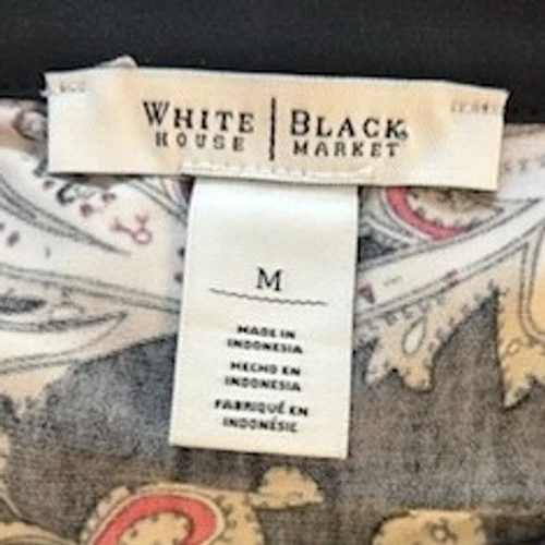 White House Black Market Women's Size Medium Paisley Print Long Sleeve Tunic Top - Image 5