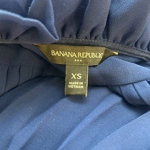 Banana Republic Women's Size XS Navy Blue Pleated Midi Dress Long Sleeve - Image 4