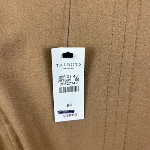 Talbots Women's Size 6P Petite Tan Wool Blend Short Sleeve Sheath Dress - Image 3