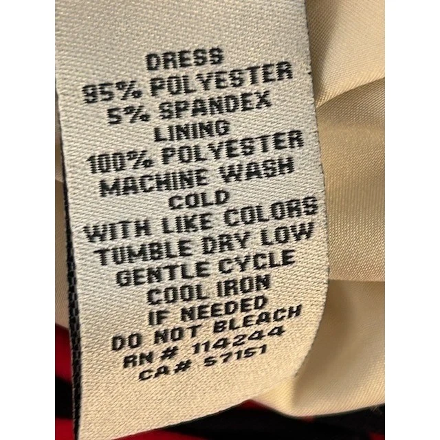 Eliza J Women's Size 10 Navy White Red Diamond Print 3/4 Sleeve Zipper Dress - Image 5