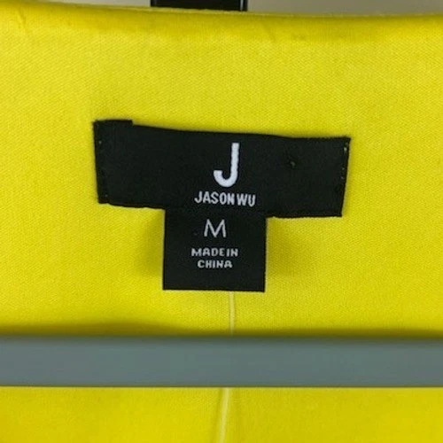 Jason Wu Women's Size Medium Yellow Daisy Print Long Sleeve V Neck Blouse Top - Image 3