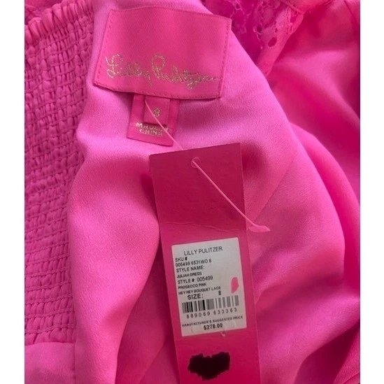 NWT Lilly Pulitzer Dress Women's Size Small Pink Hey Bouquet Julian Lace $278 - Image 4