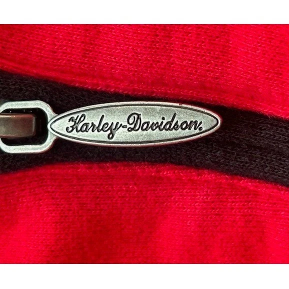 Harley Davidson Women's Size Small Red Black Raglan Bomber Sweatshirt Top - Image 4