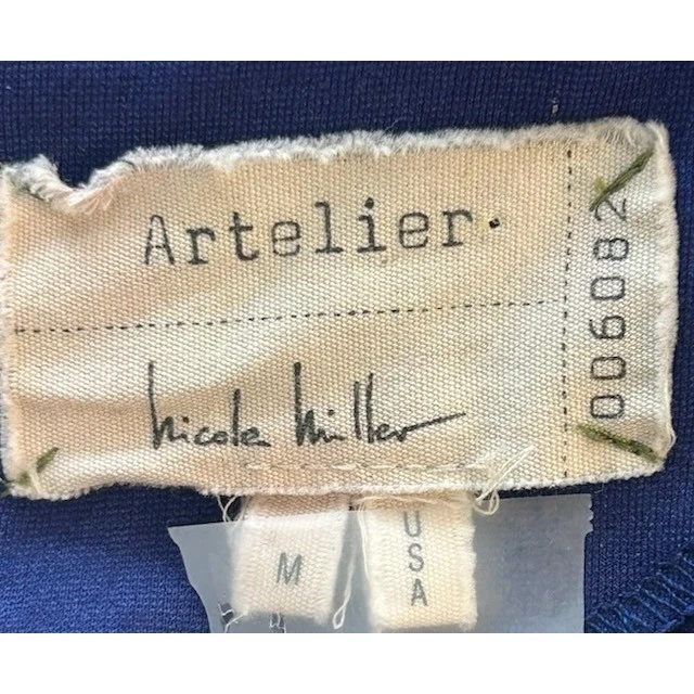 Nicole Miller Artelier Women's Size Medium Royal Blue Bodycon Dress Faux Leather - Image 3