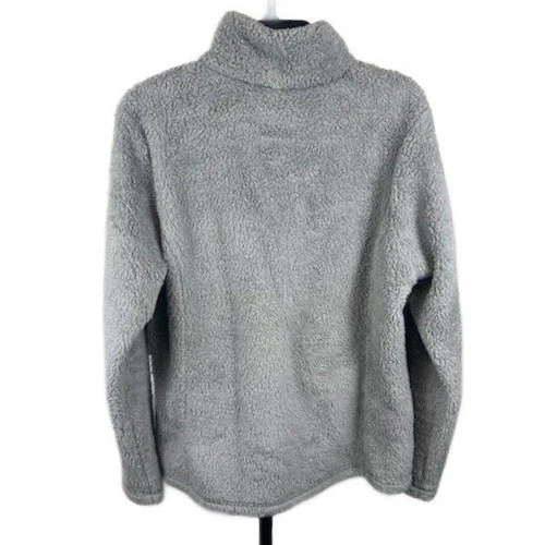 Patagonia Gray Fuzzy Fleece Half Zip Pullover Sweatshirt Women's Size XL - Image 2