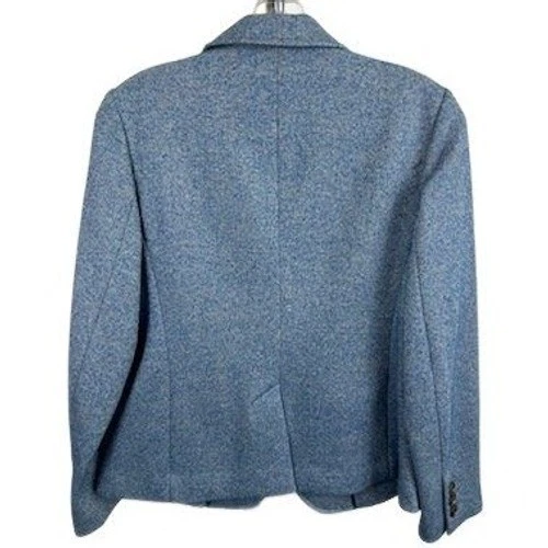 Talbots Blue Tweed Wool Blend Blazer Jacket Size 6P Petite - Image 2