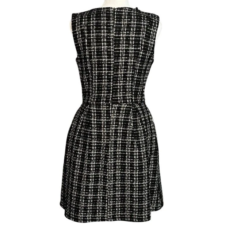 NWT Solitaire Black Tweed Dress Sleeveless V Neck Career Party Cocktail Size 12 - Image 2