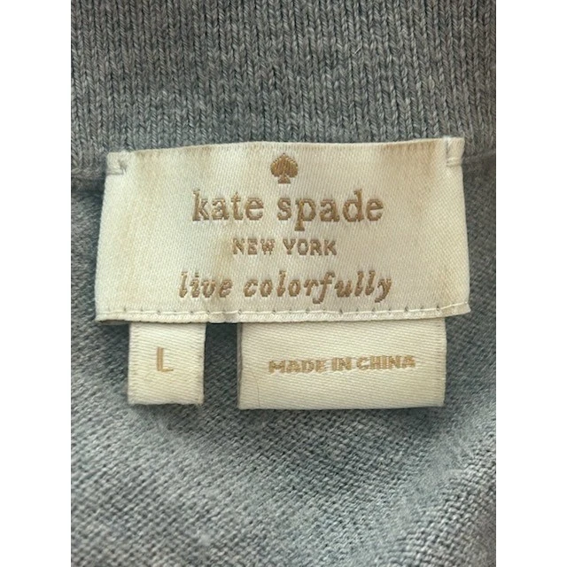 Kate Spade Gray Knit Cardigan Sweater 3/4 Sleeve Button Front Size Large - Image 4
